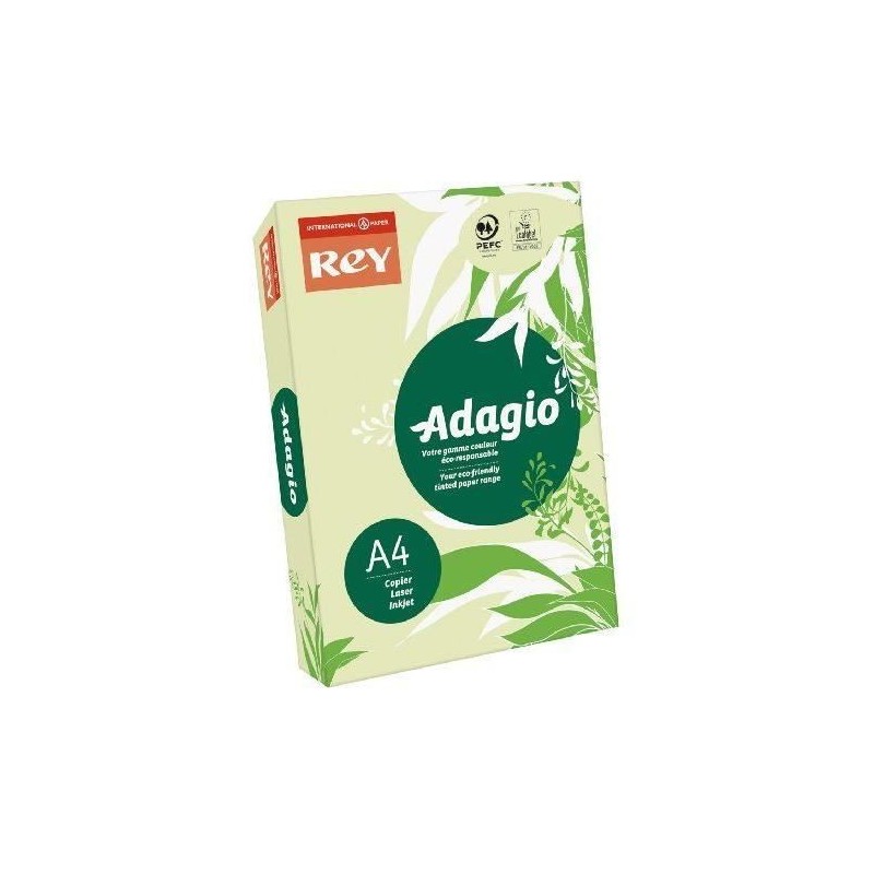 Papier couleur vert - Rey - Adagio - 500 feuilles  A4 - 80g - Copieur, laser, jet encre 