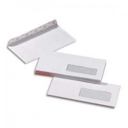 ENVELOPPES BLANCHES - 5 ETOILES - AUTO-ADHESIVES - AVEC FENETRE  - 80g