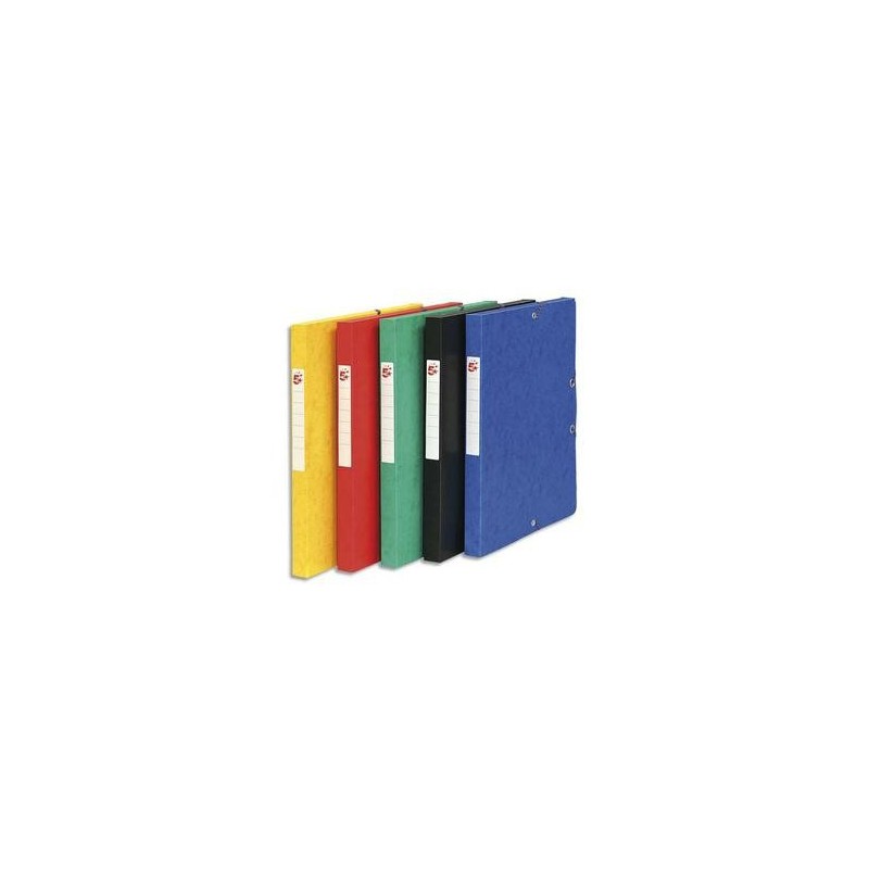Boîte de classement à élastique - Carte lustrée 7/10 - 600g - Dos 25mm - Coloris assortis - 5 ETOILES