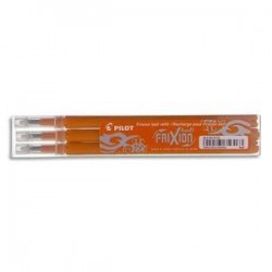 3 Recharges  FRIXION BALL - 0.7mm - Orange - PILOT 358159