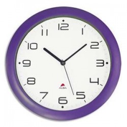 Horloge murale - Cadran ABS - Diam. 30cm - Prune - ALBA