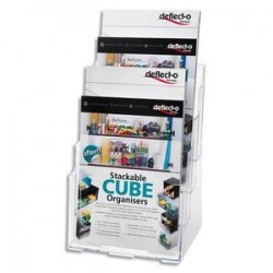 Porte Brochure - 4 cases - Format A4 - DEFLECTO