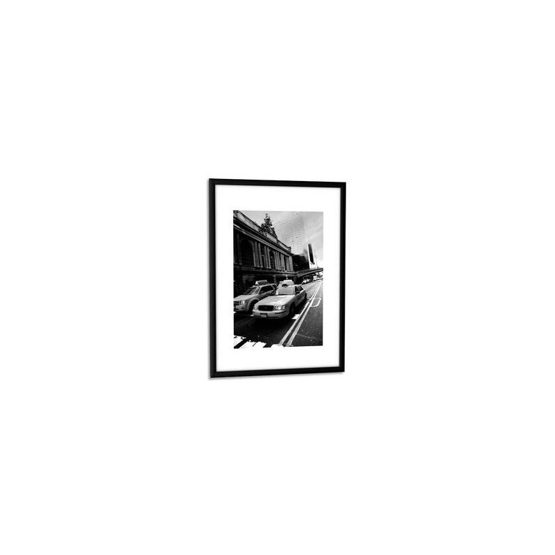 PAPERFLOW Cadre photo contour aluminium coloris noir, plaque en plexiglas. Format 21 x 30 cm