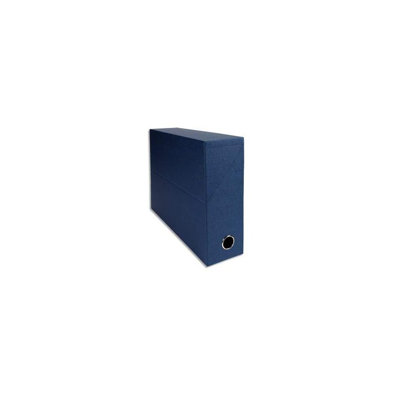 EXACOMPTA Boîte de transfert, carton rigide recouvert de papier toilé, dos 9 cm, 34x25,5 cm, bleu