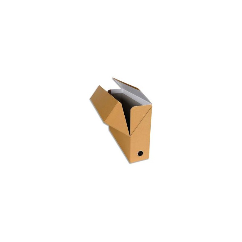 EXACOMPTA Boîte de transfert, carton rigide recouvert de papier toilé, dos 9 cm, 34x25,5 cm, havane