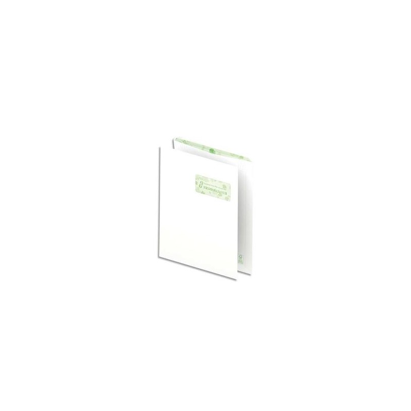OXFORD Boîte de 500 pochettes recyclées extra blanches 90g format C4 229x324 mm avec fenêtre 50x100 mm