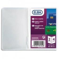 ELBA Etuis pour 4 cartes de crédit, 6,5 x 19,5 cm, PVC 30/100eme