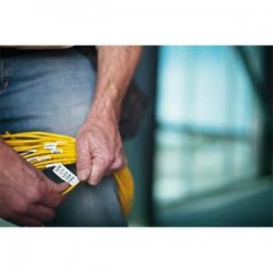 DYMO Ruban RHINO 19mmx5,5m Noir/Jaune Vinyle flexible et résistant S0718470/18433