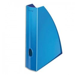 LEITZ Porte revues - WOW bleu métallisé - H31,2 x P25,8 cm - Dos 7,5 cm