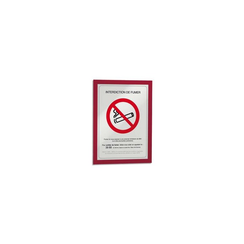 DURABLE Sachet de 2 cadres d'affichage magnétiques Duraframe, format A4, coloris rouge