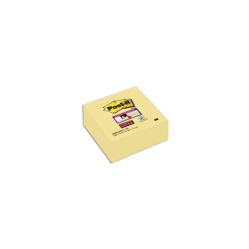 POST-IT Bloc cube Super Sticky 270 feuilles jaune 76 x 76 mm