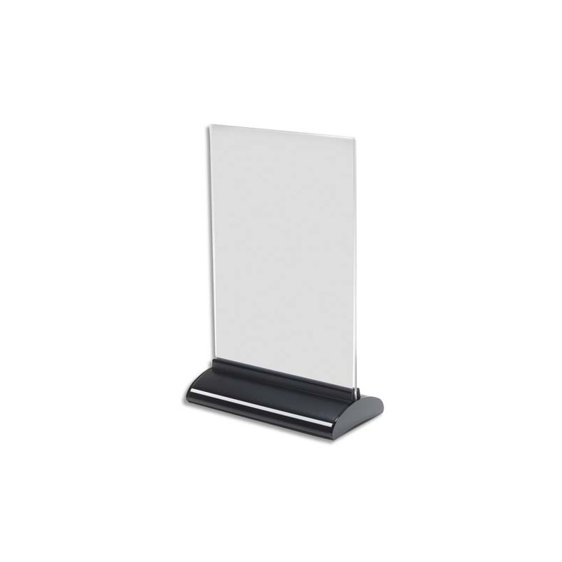 DEFLECTO Porte-visuel base extrudée A5 vertical - Dimensions : L15,7 x H24,6 x P7,6 cm transparent