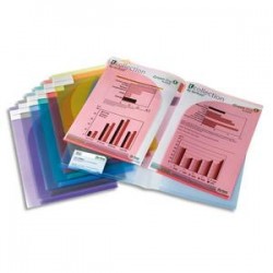 TARIFOLD Sachet de 12 pochettes de présentation TCollection PP 20/100e A4/A3 coloris assortis