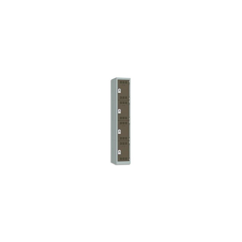 VINCO Vestiaire 4 Cases + 1 Colonne - Dimensions : L30 x H180 x P50 cm gris perle basalte