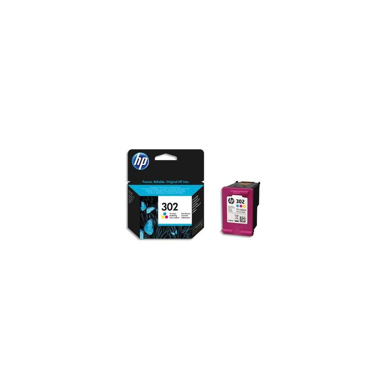 HP pack de 3 cartouches jet d'encre couleurs 302XL F6U67AE