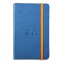 RHODIA Carnet RHODIArama 9x14cm 192 pages lignées. Couverture rembordée saphir