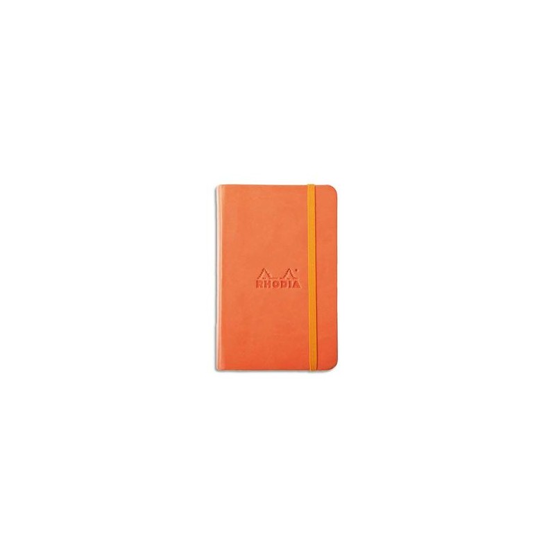 RHODIA Carnet RHODIArama 9x14cm 192 pages lignées. Couverture rembordée orange
