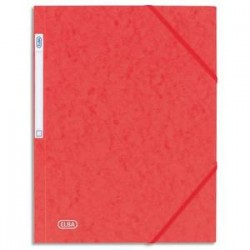 ELBA Chemise 3 rabats et élastique Eurofolio , en carte lustrée 5/10e rouge