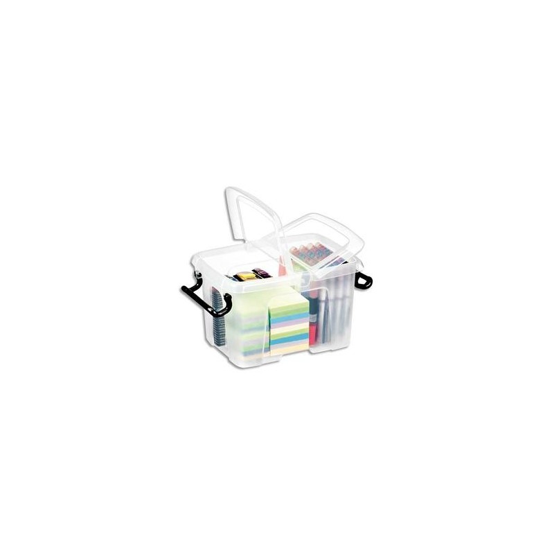CEP Boîte de rangement Smart Box Strata avec couvercle clipsé dims int.15,7x22,1x15,5cm transparent 6L