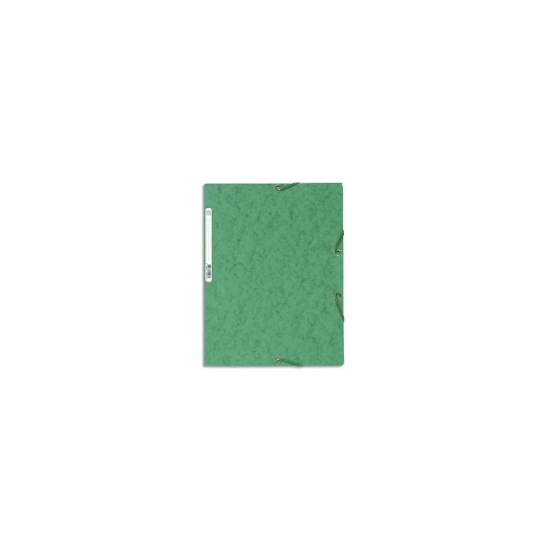 EXACOMPTA Chemise 3 rabats/ élastique , carte lustrée 5/10e, 400gr. Format 24x32cm. Coloris vert.