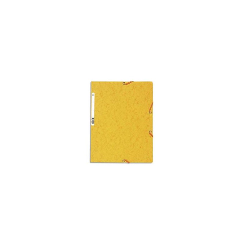 EXACOMPTA Chemise 3 rabats et élastique , en carte lustrée 5/10e, 400gr. Format 24x32cm. Coloris jaune.