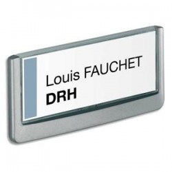 DURABLE Plaque de porte CLICKSIGN Gris en ABS - Fiche Bristol fournie, L 14,9 x H 5,25 cm