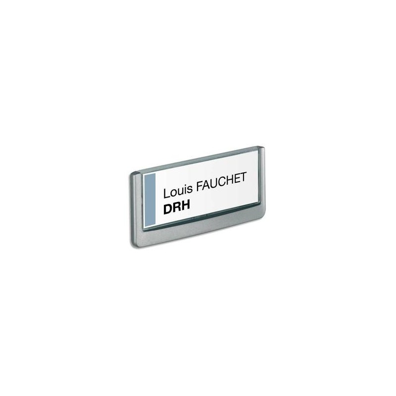 DURABLE Plaque de porte CLICKSIGN Gris en ABS - Fiche Bristol fournie, L 14,9 x H 5,25 cm