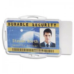 DURABLE Boîte 10 Porte-carte ouvert pour 2 cartes, perfo ss attache - L8,5 x H 5,4 cm transparent