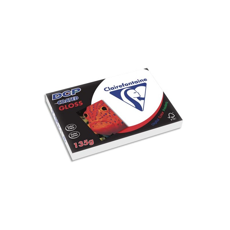 CLAIREFONTAINE Ramette 250 feuilles A4 135g DCP coated brillant 2 faces 6841