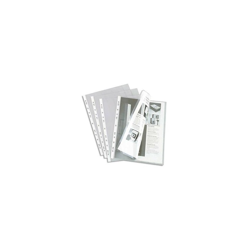 ELBA Sachet de 10 pochettes pour revues en PVC 20/100. Format A4, 11 trous.