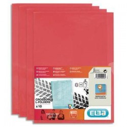 ELBA Sachet de 10 pochettes-coin Fard'liss rouge en PVC 20/100e