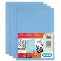 ELBA Sachet de 10 pochettes-coin Fard'liss bleu en PVC 20/100e