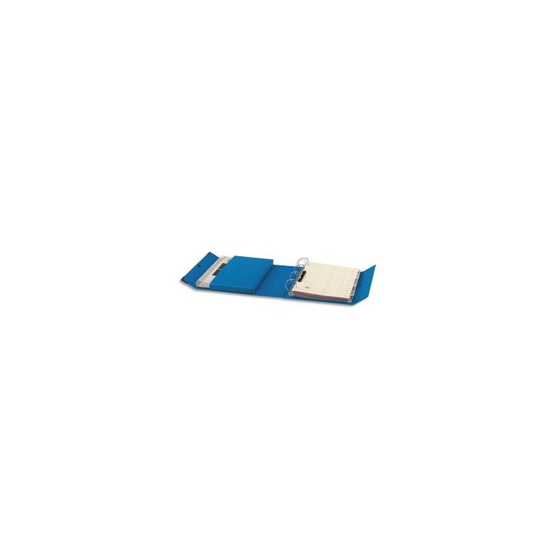 ARIANEX Classeur à 4 anneaux en D dos de 8 cm avec fermeture à pression Innovation en balacron bleu ARIANEX Classeur à 4 anneaux en D dos de 8 cm avec fermeture à pression Innovation en balacron bleu