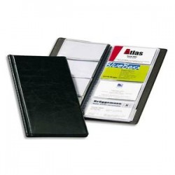 DURABLE Porte-cartes de visite Visifix noir capacité 96 cartes aspect grain de cuir L11,5 x H25,3 cm