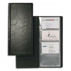 DURABLE Porte-cartes de visite Visifix noir capacité 192 cartes aspect grain d ecuir L11,5 x H25,3 cm