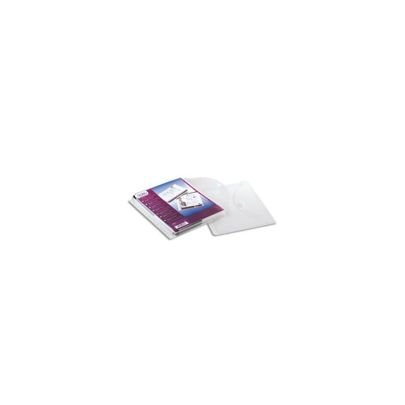 ELBA Sachet de 10 pochettes-enveloppe perforées en polypro 20/100, fermeture velcro. Format A4, 11 trous.