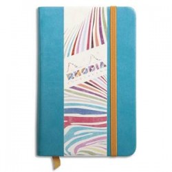 RHODIA Carnet RHODIArama 9x14cm 192 pages unies. Couverture rembordée turquoise