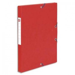 5 ETOILES Boîte de classement à élastique en carte lustrée 7/10, 600g. Dos 25mm. Coloris rouge.