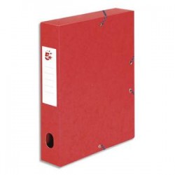 5 ETOILES Boîte de classement à élastique en carte lustrée 7/10, 600g. Dos 60mm. Coloris rouge.