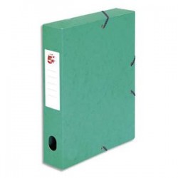 5 ETOILES Boîte de classement à élastique en carte lustrée 7/10, 600g. Dos 60mm. Coloris vert.