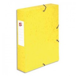 5 ETOILES Boîte de classement à élastique en carte lustrée 7/10, 600g. Dos 60mm. Coloris jaune.