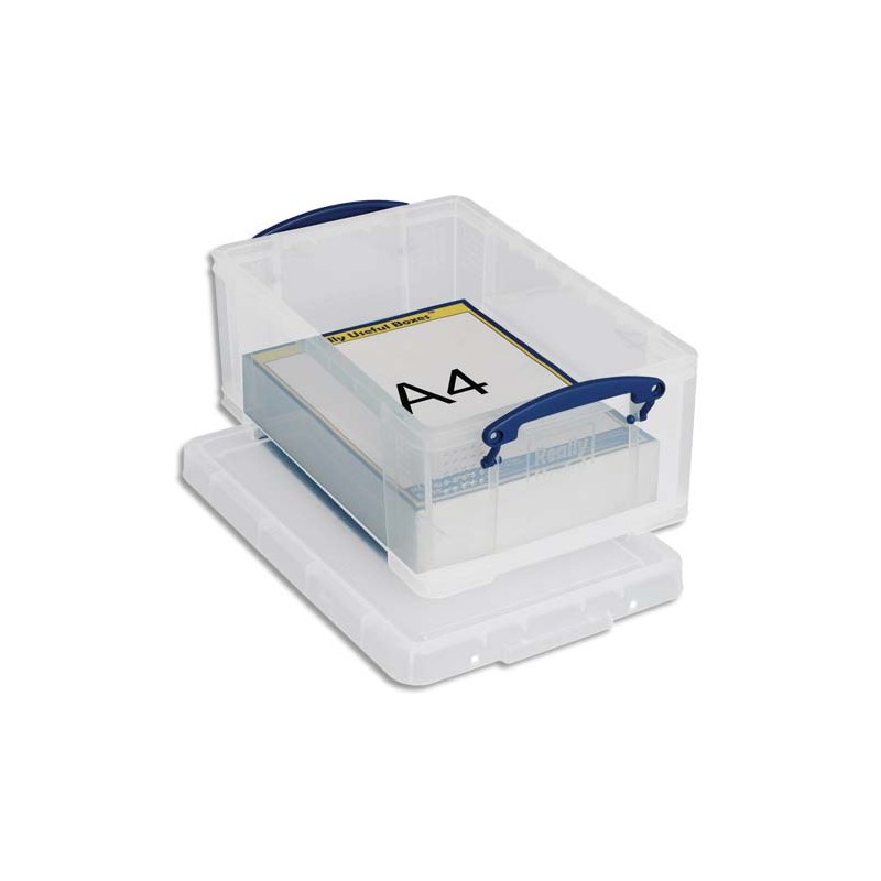 RUB Boîte de rangement 9 Litres + couvercle - Dimensions : L39,5 x H15,5 x P25,5 cm coloris transparent