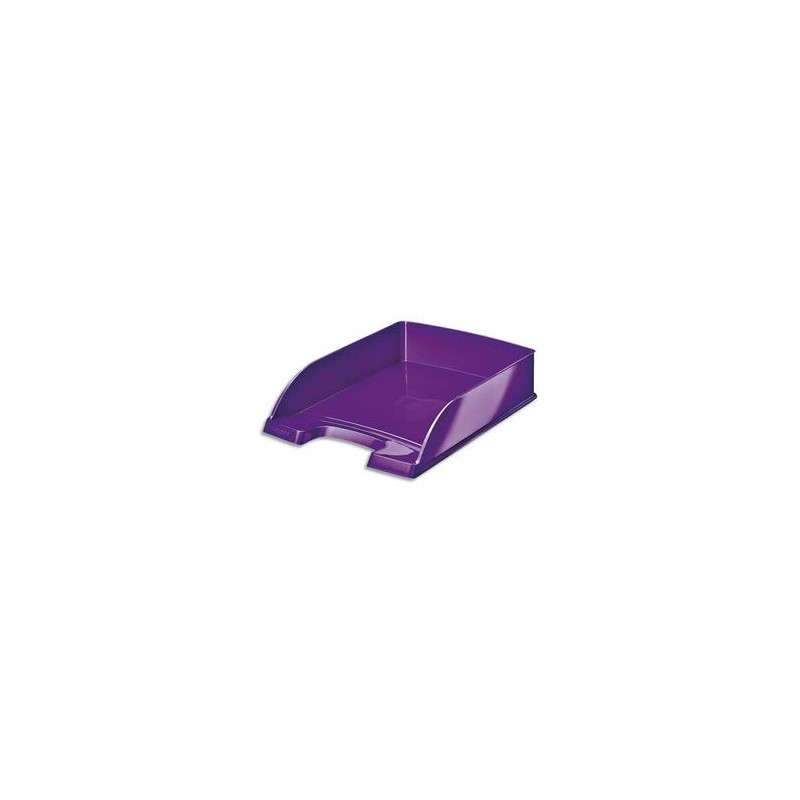 LEITZ Corbeille à courrier Wow violette - Dimensions : L25,5 x H7 x P35,7 cm