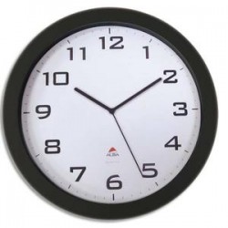 ALBA Horloge murale Horissimo silencieuse grand format à pile 1AA non fournie - D38 cm, P5,11 cm noir