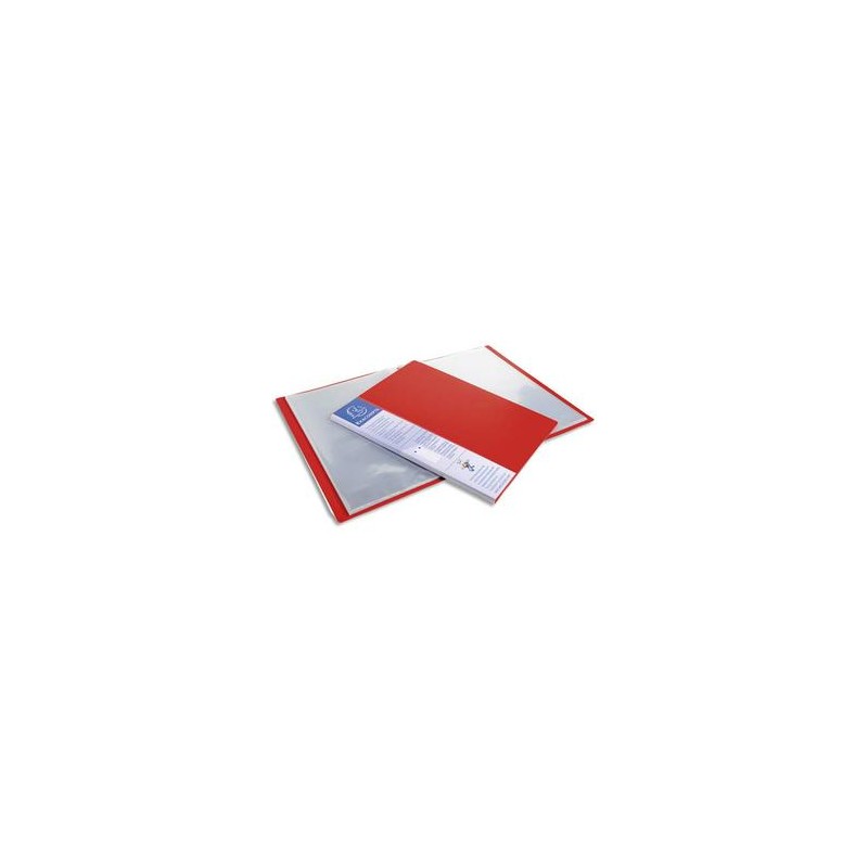 EXACOMPTA Protège-documents UPLINE en polypropylène opaque. 40 vues, 20 pochettes. Coloris rouge.