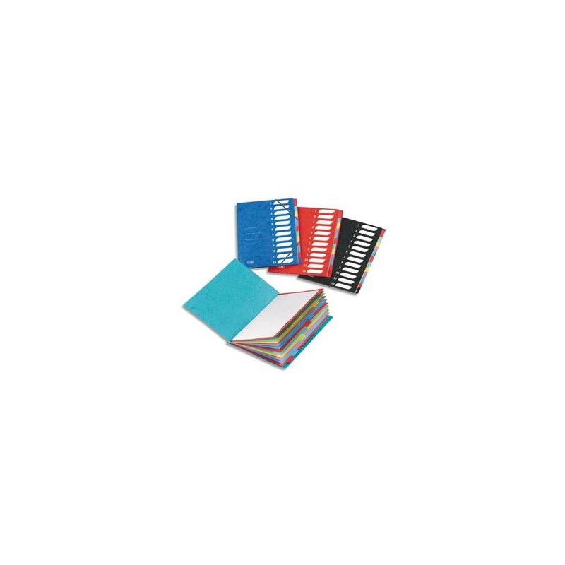 ELBA Trieurs 7 compartiments coloris assortis, couverture en carte lustrée 5/10ème bicolore