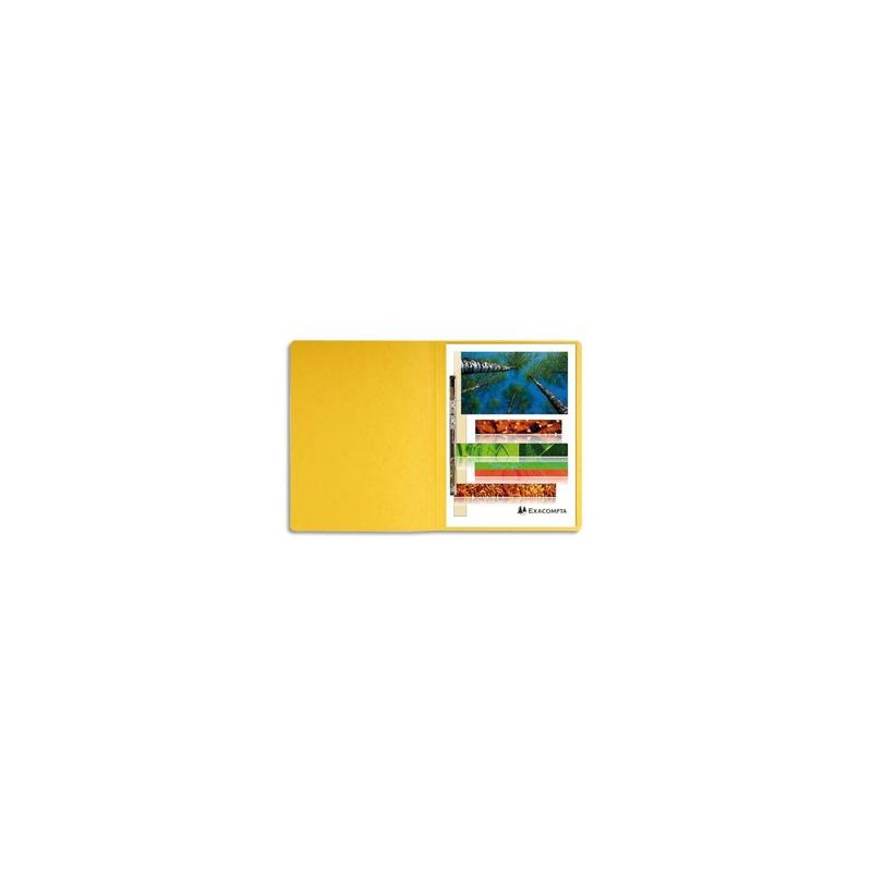 EXACOMPTA Chemise à lamelles et compresseur, capacité 350 feuilles perforées, carte lustrée coloris jaune