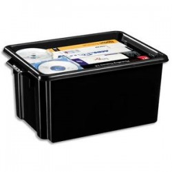 CEP Bac de rangement superposable avec poignée de 32 litres coloris noir