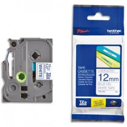 BROTHER Ruban pour PTOUCH laminé bleu/blanc 12mmx8m TZE233