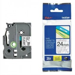 BROTHER Ruban pour PTOUCH laminé noir/transparent 24mmx8m TZE151